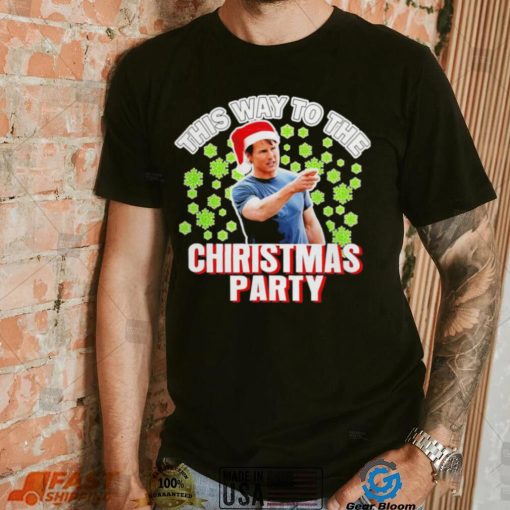 Tom Cruise this way to the Christmas party Santa hat funny shirt