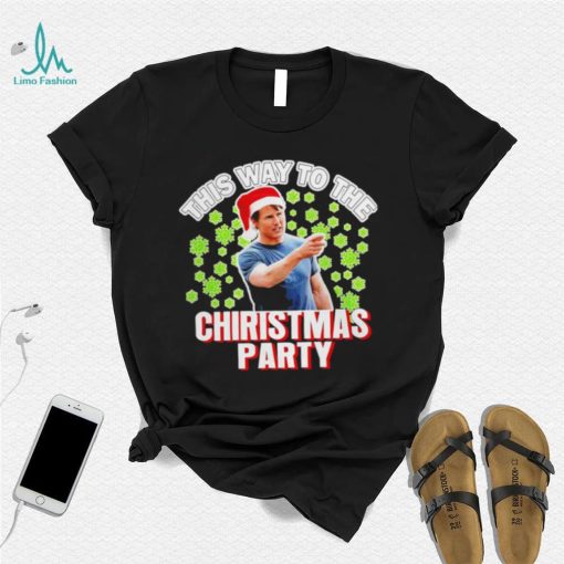 Tom Cruise this way to the Christmas party Santa hat funny shirt