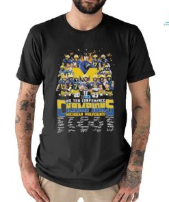 Top 2023 BIG ten conference champions Michigan Wolverines all members signatures shirt