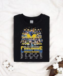 Top 2023 BIG ten conference champions Michigan Wolverines all members signatures shirt