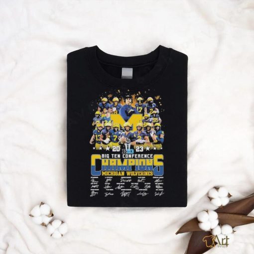 Top 2023 BIG ten conference champions Michigan Wolverines all members signatures shirt