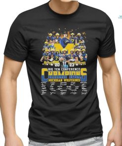 Top 2023 BIG ten conference champions Michigan Wolverines all members signatures shirt