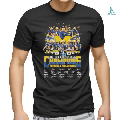 Top 2023 BIG ten conference champions Michigan Wolverines all members signatures shirt