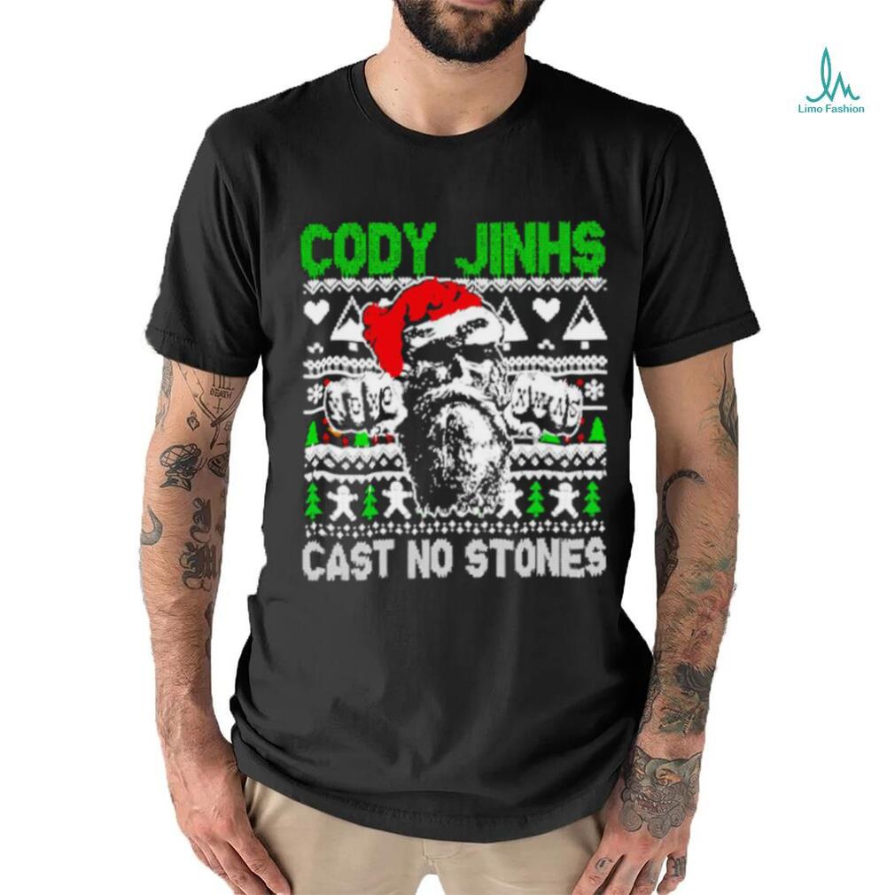 Top Cody Jinks cast no stones ugly Christmas shirt Top Cody Jinks cast no stones ugly Christmas shirt