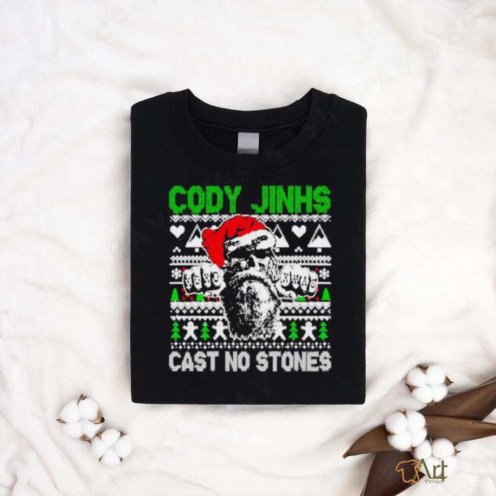 Top Cody Jinks cast no stones ugly Christmas shirt Top Cody Jinks cast no stones ugly Christmas shirt