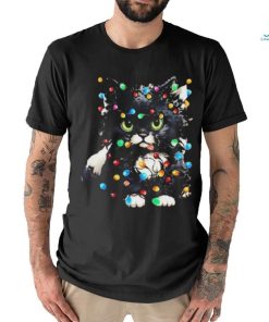 Top cute Cat and light christmas 2023 shirt