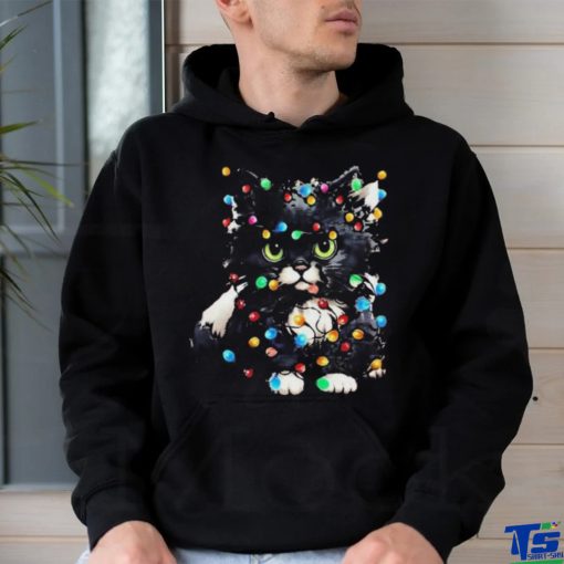 Top cute Cat and light christmas 2023 shirt