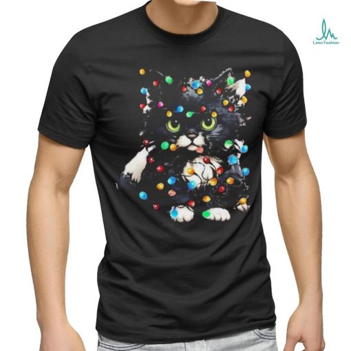 Top cute Cat and light christmas 2023 shirt