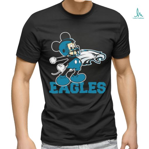Top mickey Mouse cartoon NFL Philadelphia Eagles football player helmet logo shirt