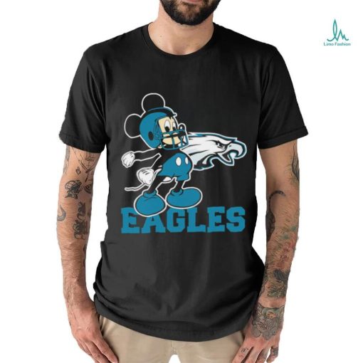 Top mickey Mouse cartoon NFL Philadelphia Eagles football player helmet logo shirt