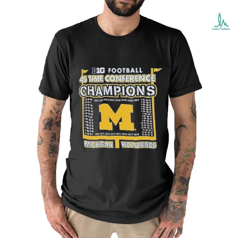 Top official Michigan Wolverines 2023 Big Ten 45 time Conference Champions shirt Top official Michigan Wolverines 2023 Big Ten 45 time Conference Champions shirt