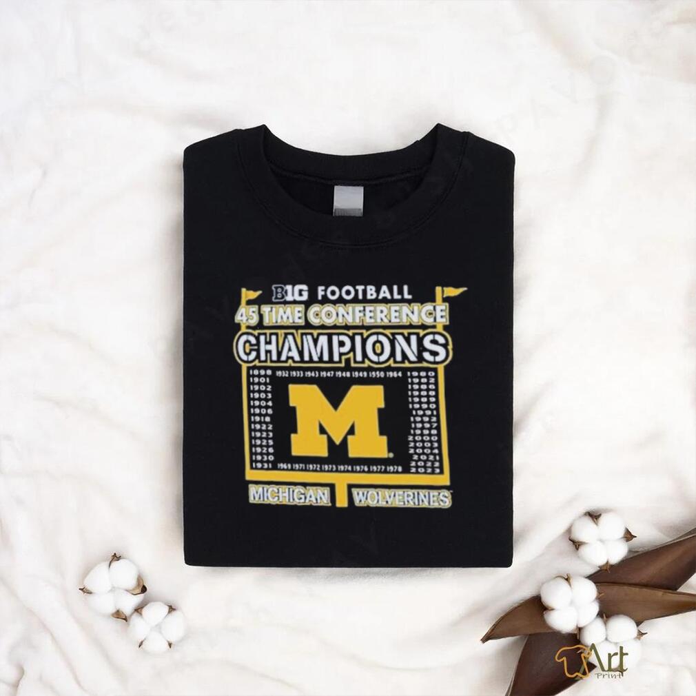 Top official Michigan Wolverines 2023 Big Ten 45 time Conference Champions shirt Top official Michigan Wolverines 2023 Big Ten 45 time Conference Champions shirt