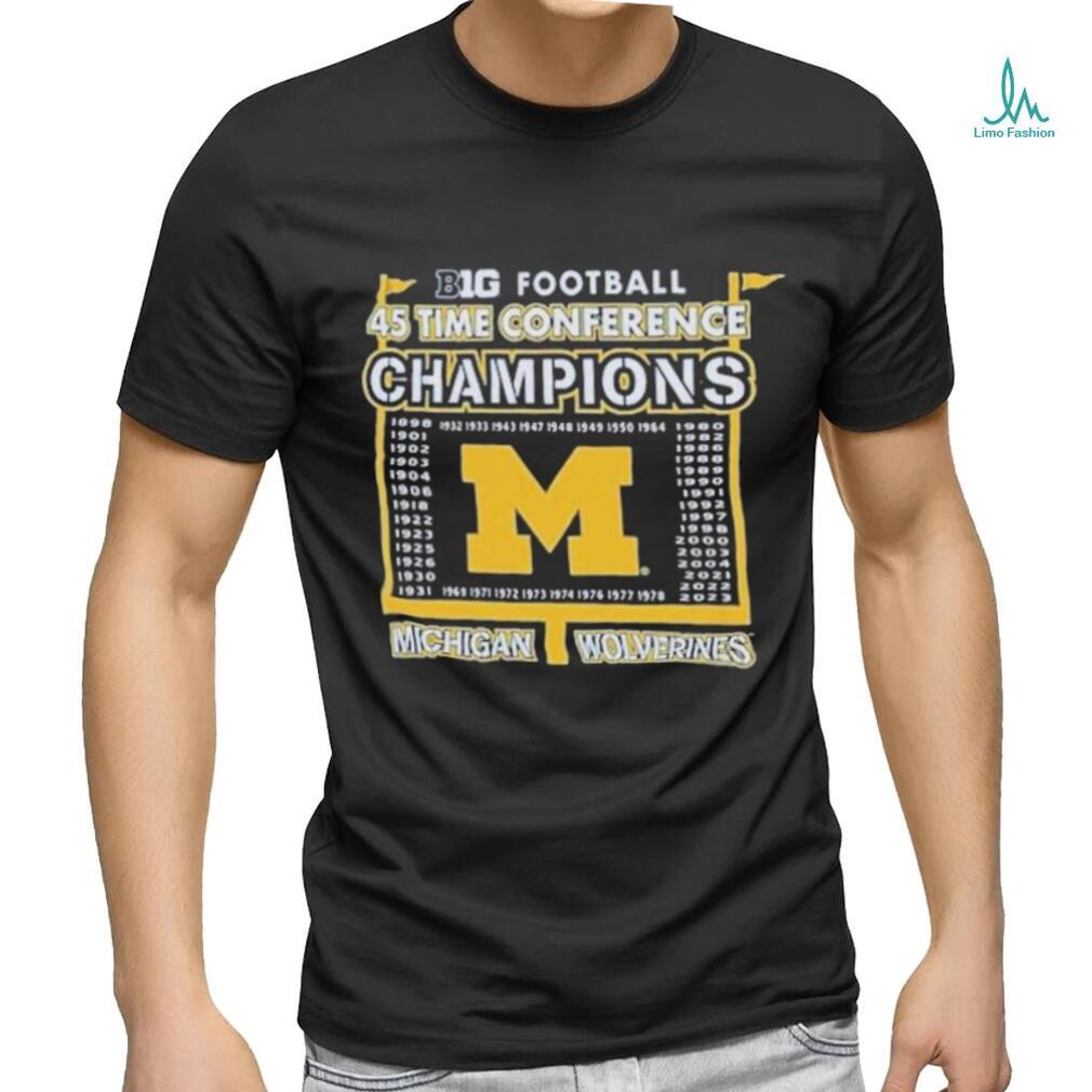 Top official Michigan Wolverines 2023 Big Ten 45 time Conference Champions shirt Top official Michigan Wolverines 2023 Big Ten 45 time Conference Champions shirt