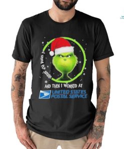 Top santa Grinch I used to smile and the I worked at USPS 2023 christmas shirt