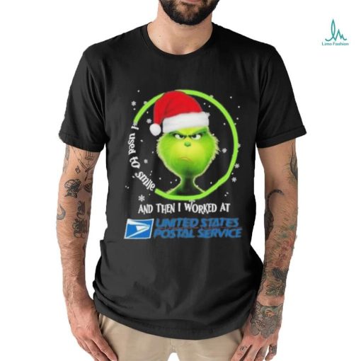 Top santa Grinch I used to smile and the I worked at USPS 2023 christmas shirt