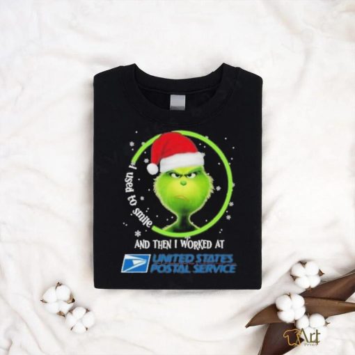 Top santa Grinch I used to smile and the I worked at USPS 2023 christmas shirt