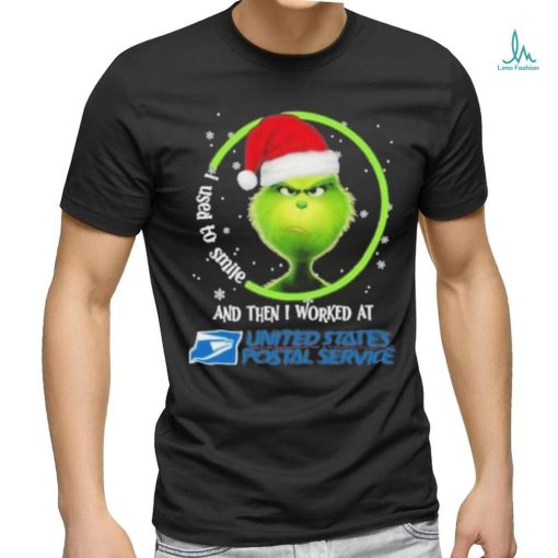 Top santa Grinch I used to smile and the I worked at USPS 2023 christmas shirt