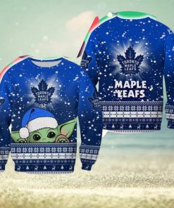 Toronto Maple Leafs Christmas Baby Yoda Sweater Best For Fans Gift Christmas Holidays