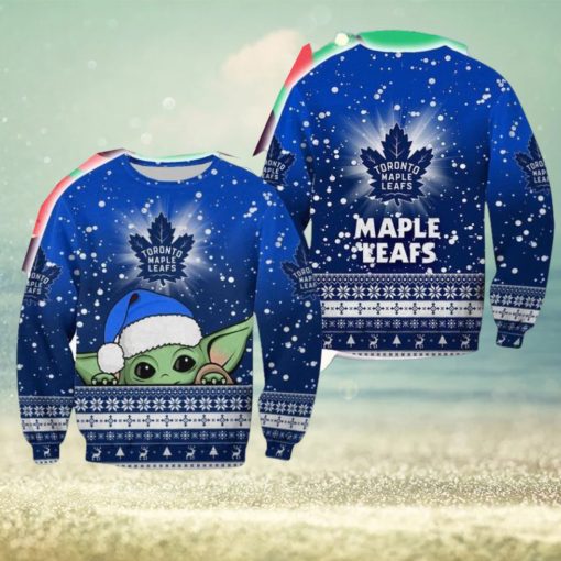 Toronto Maple Leafs Christmas Baby Yoda Sweater Best For Fans Gift Christmas Holidays