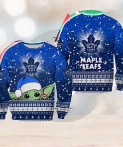 Toronto Maple Leafs Christmas Baby Yoda Sweater Best For Fans Gift Christmas Holidays