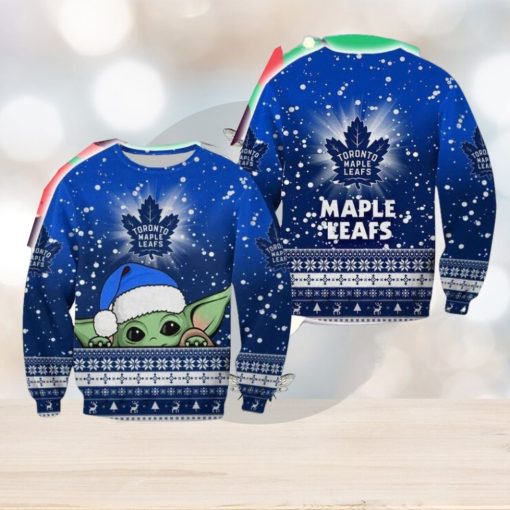 Toronto Maple Leafs Christmas Baby Yoda Sweater Best For Fans Gift Christmas Holidays