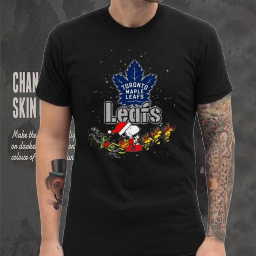 Toronto Maple Leafs NHL Santa Snoopy and Woodstock Christmas T Shirt