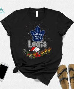 Toronto Maple Leafs NHL Santa Snoopy and Woodstock Christmas T Shirt