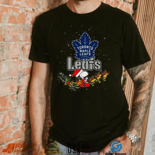 Toronto Maple Leafs NHL Santa Snoopy and Woodstock Christmas T Shirt