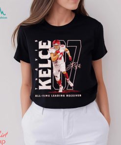 Travis Kelce 87 Kansas City Chiefs all time leading receiver signature shirt