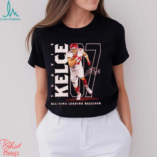 Travis Kelce 87 Kansas City Chiefs all time leading receiver signature shirt