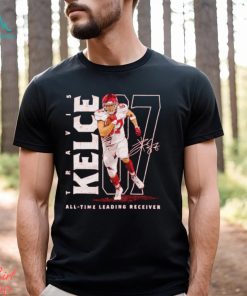 Travis Kelce 87 Kansas City Chiefs all time leading receiver signature shirt