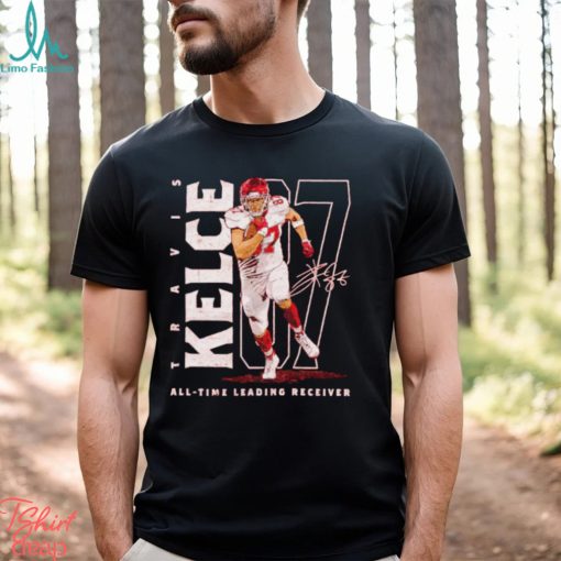Travis Kelce 87 Kansas City Chiefs all time leading receiver signature shirt