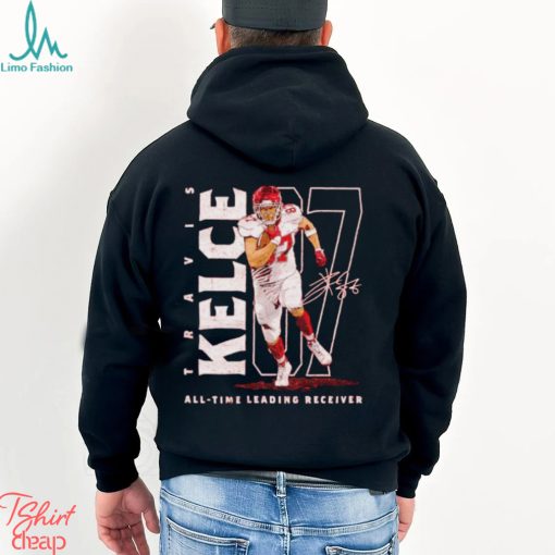 Travis Kelce 87 Kansas City Chiefs all time leading receiver signature shirt
