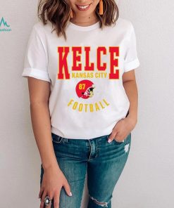 Travis Kelce Kansas City Chiefs football helmet logo retro shirt