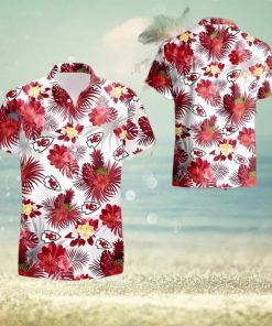 Tropical Flower Pattern On White Theme Hawaiian Shirt