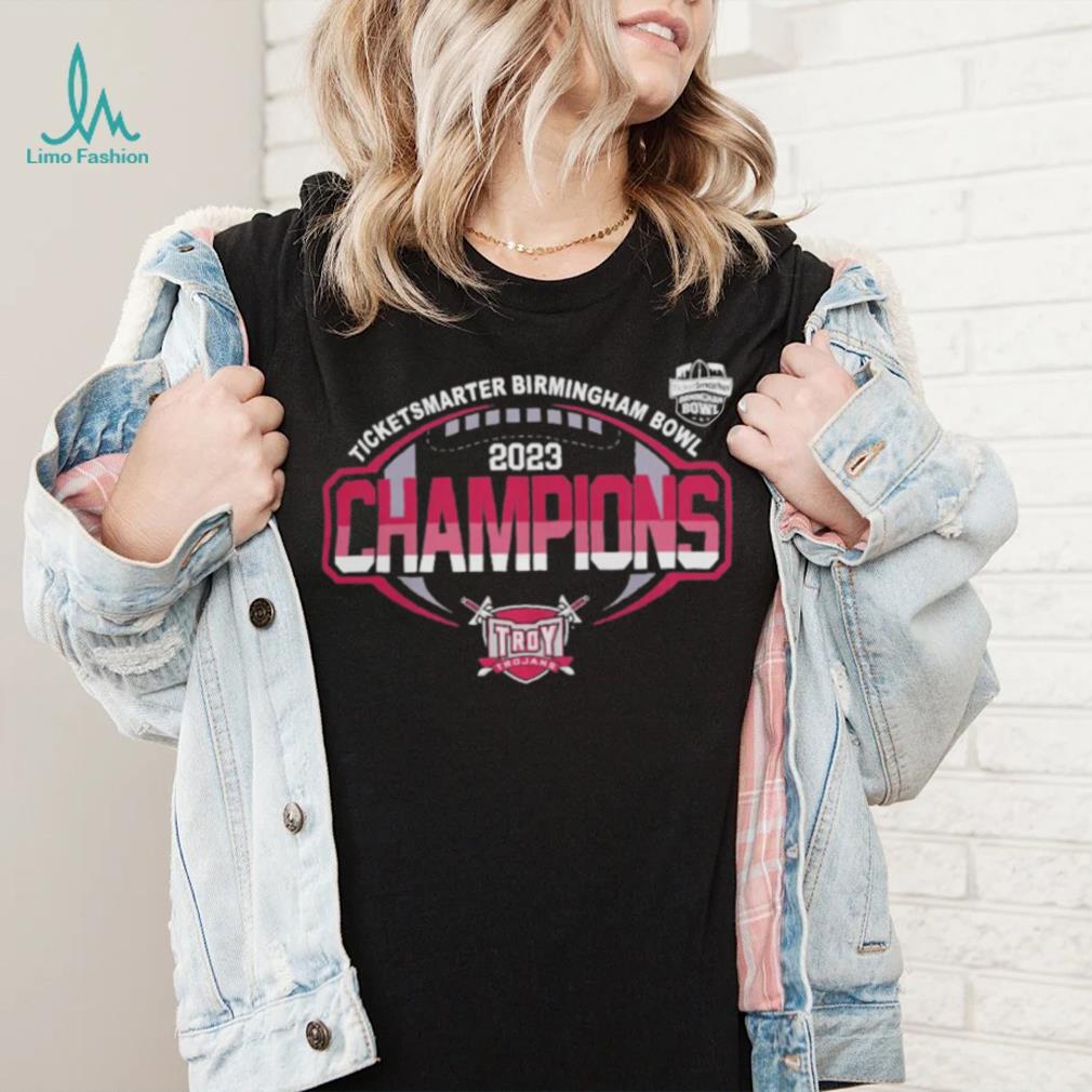 Troy Trojans 2023 Birmingham Bowl Champs Tee Shirt Troy Trojans 2023 Birmingham Bowl Champs Tee Shirt