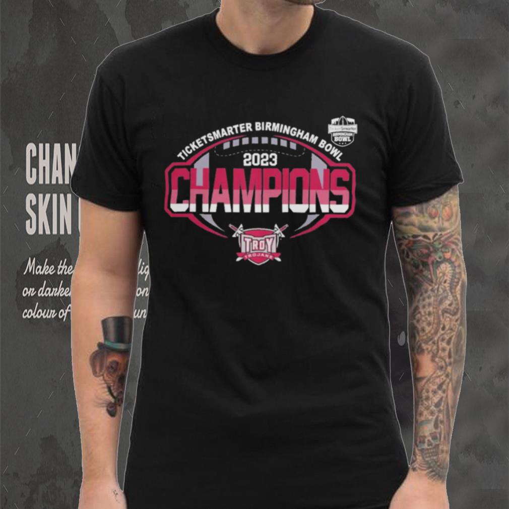 Troy Trojans 2023 Birmingham Bowl Champs Tee Shirt Troy Trojans 2023 Birmingham Bowl Champs Tee Shirt