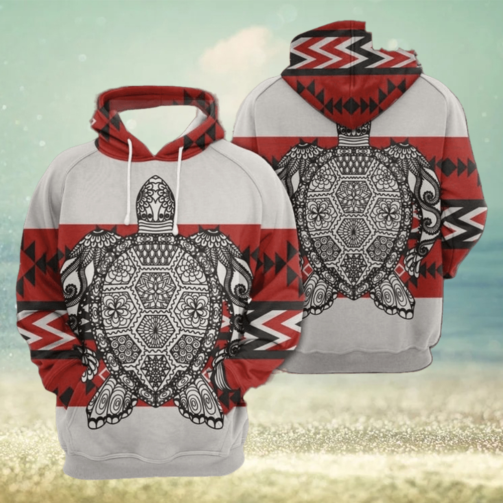 Turtle Zentangle Native Pattern 3D Printed Hoodie Turtle Zentangle Native Pattern 3D Printed Hoodie