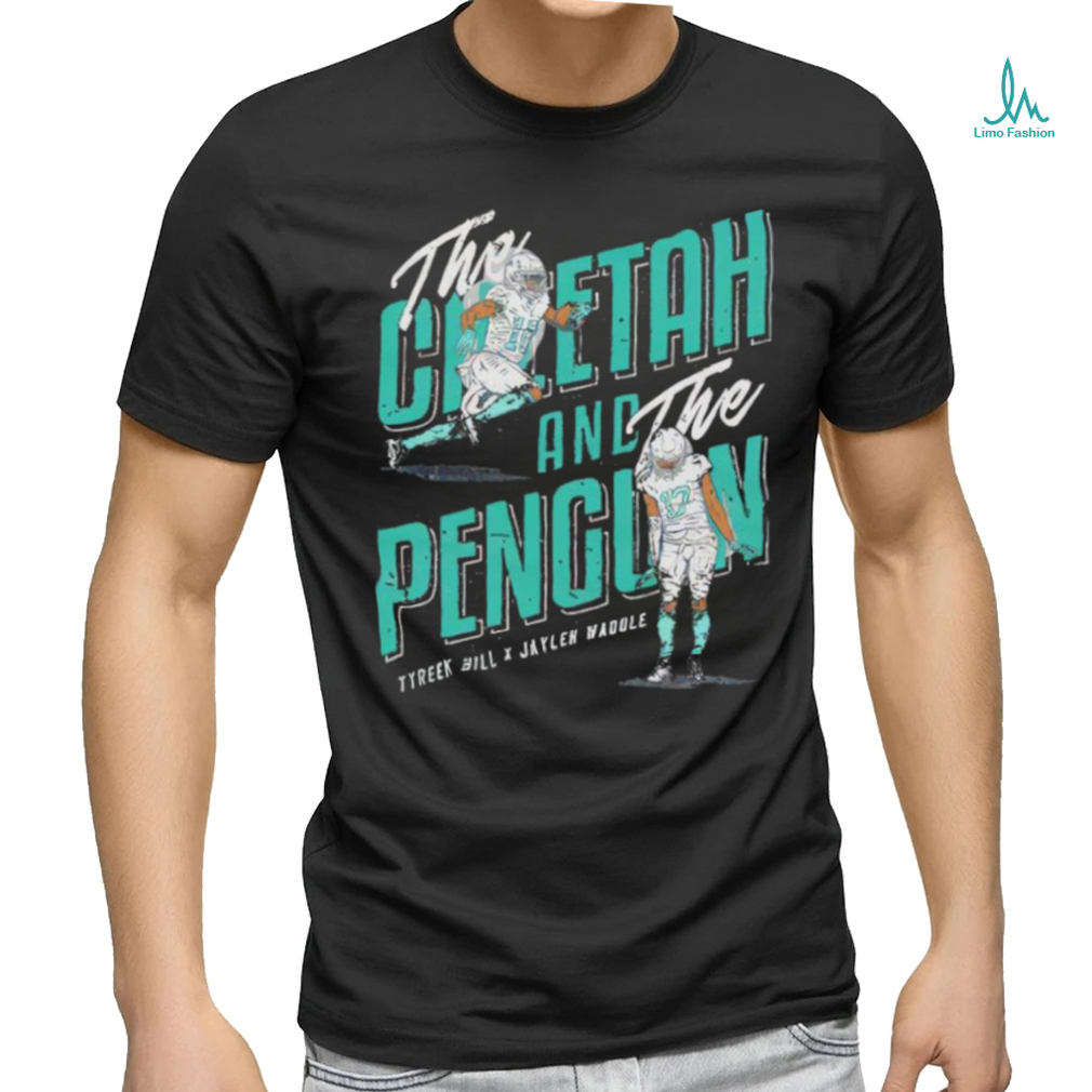 Tyreek Hill and Jaylen Waddle Miami Cheetah and Penguin Miami Dolphins NFL shirt Tyreek Hill and Jaylen Waddle Miami Cheetah and Penguin Miami Dolphins NFL shirt