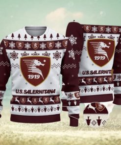 U.S. Salernitana 1919 Ugly Christmas Sweater Snowflake Pattern Pattern 3D Sweater Holiday Gift Ideas For Sport Fans