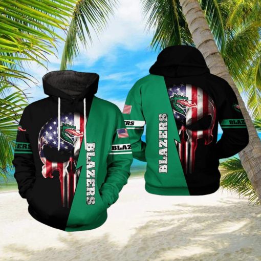 UAB Blazers NCAA US Flag Skull 3D Printed Hoodie