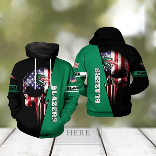UAB Blazers NCAA US Flag Skull 3D Printed Hoodie