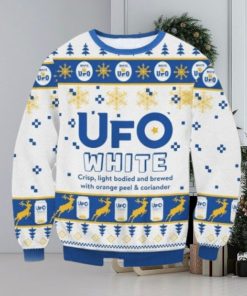 UFO White Beer Ugly Christmas Sweater, Xmas Sweatshirt Gifts