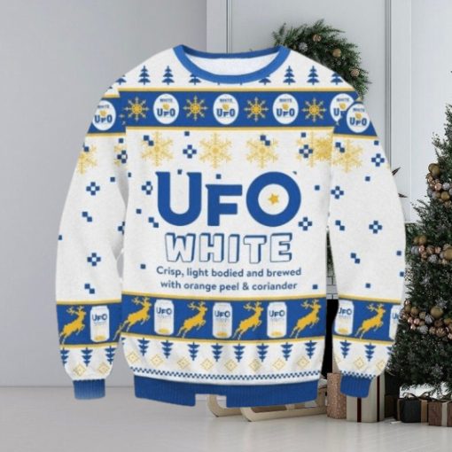 UFO White Beer Ugly Christmas Sweater, Xmas Sweatshirt Gifts