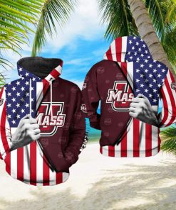 UMass Minutemen NCAA US Flag 3D Printed Hoodie