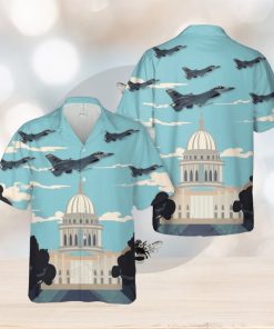 US Air Force Wisconsin Air National Guard Fighter Wing Fighting Falcon Hawaiian Shirt