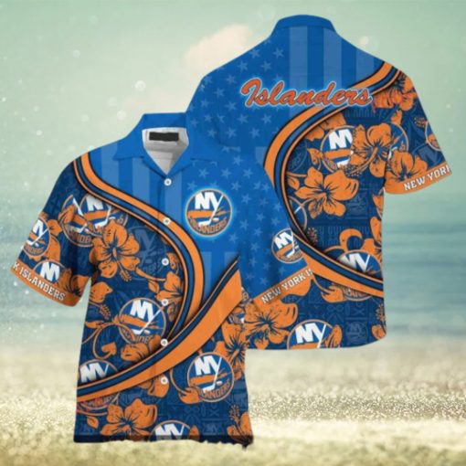 US Flag NHL Theme New York Islanders Summer Hawaiian Shirt