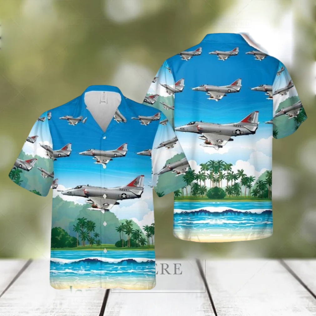 US Navy A 4E Skyhawk Of VA 164 Hawaiian Shirt Beach Lover Gift US Navy A 4E Skyhawk Of VA 164 Hawaiian Shirt Beach Lover Gift
