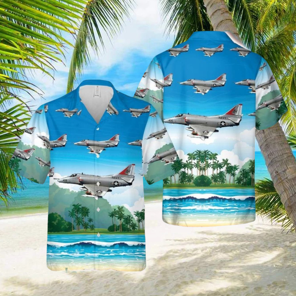 US Navy A 4E Skyhawk Of VA 164 Hawaiian Shirt Beach Lover Gift US Navy A 4E Skyhawk Of VA 164 Hawaiian Shirt Beach Lover Gift