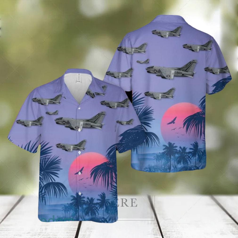 US Navy A7B Corsair II Of VA 155 Sliver Foxes Hawaiian Shirt Beach Lover Gift US Navy A7B Corsair II Of VA 155 Sliver Foxes Hawaiian Shirt Beach Lover Gift
